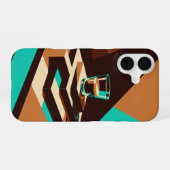 Abstract Retro Espresso Art iPhone 16ケース (裏面横)