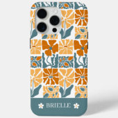 Abstract Retro Floral iPhone Case with Custom Name Case-Mate iPhoneケース (裏面)