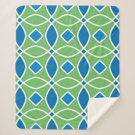 Abstract Retro Geometric seamless pattern with tri シェルパブランケット (正面)