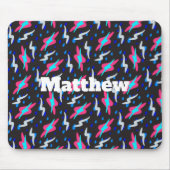 Abstract Retro Lightning Custom Square Mouse Pad マウスパッド (正面)