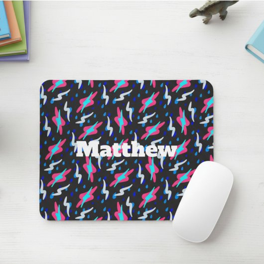 Abstract Retro Lightning Custom Square Mouse Pad マウスパッド