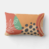 Abstract retro line art, colorful boho design ランバークッション (裏面)