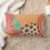 Abstract retro line art, colorful boho design ランバークッション (ブランケット)