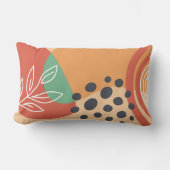 Abstract retro line art, colorful boho design ランバークッション (正面)