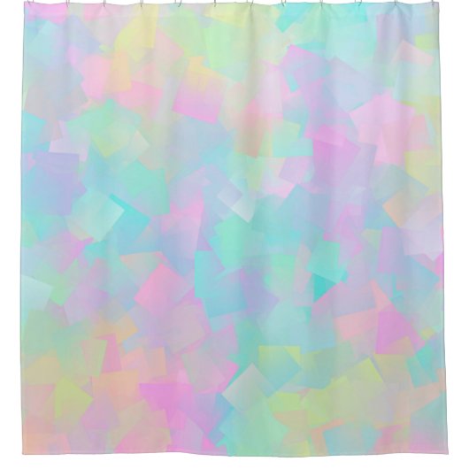 Abstract retro pattern of geometric shapes in pink シャワーカーテン (正面)