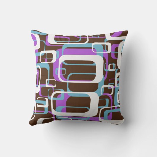 Abstract Retro Swinging 60s Geometric Pattern クッション (裏面)