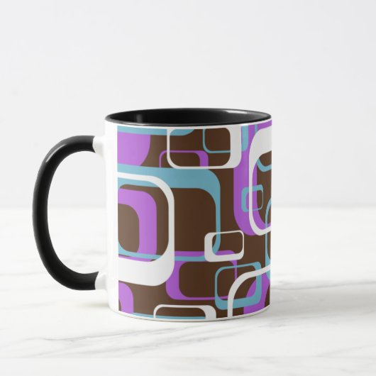 Abstract Retro Swinging 60s Geometric Pattern マグカップ (左)