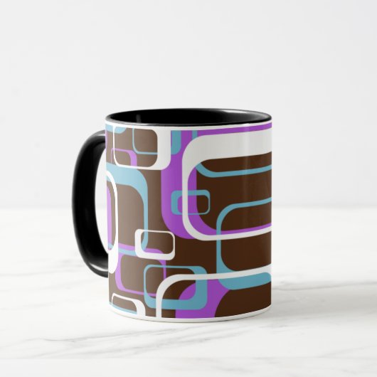 Abstract Retro Swinging 60s Geometric Pattern マグカップ (正面左)
