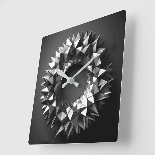 abstract ring with irregular pyramides スクエア壁時計 (傾斜)
