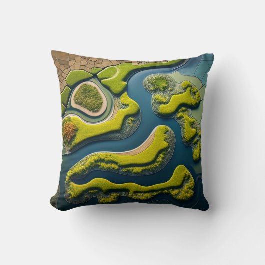 Abstract River Estuary クッション (正面)