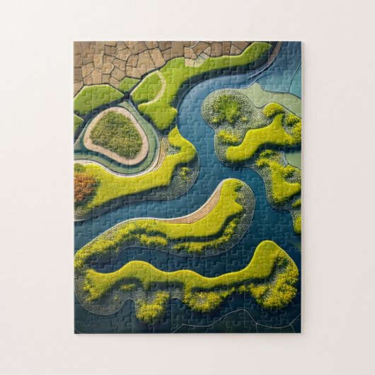 Abstract River Estuary ジグソーパズル (縦)