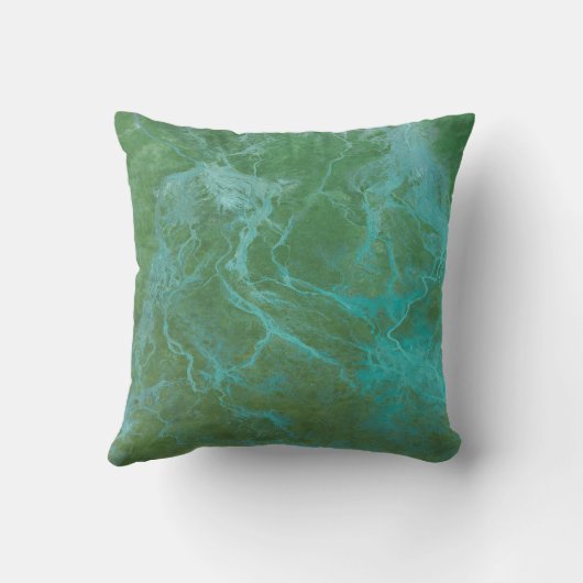Abstract River Flow Throw Pillow クッション (裏面)