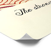 Abstract Root Pattern Print Earthy Red Beige Swirl ポスター (角)