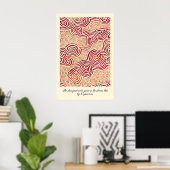 Abstract Root Pattern Print Earthy Red Beige Swirl ポスター (ホームオフィス)