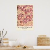 Abstract Root Pattern Print Earthy Red Beige Swirl ポスター (キッチン)