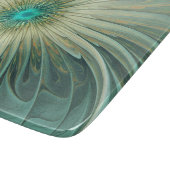 Abstract Sage Green Fantasy Flower Fractal Art カッティングボード (角)
