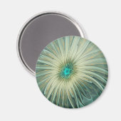 Abstract Sage Green Fantasy Flower Fractal Art マグネット (正面/裏面)