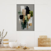 Abstract Sage Green Minimal Print, Printable Art ポスター (キッチン)