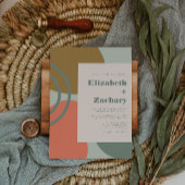 Abstract Sage Green Wedding Invitation 招待状