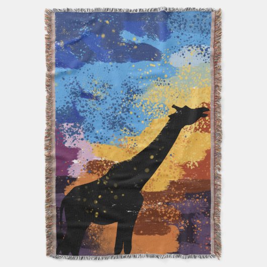 Abstract Savanna Dreams ImpressionistThrow Blanket スローブランケット (正面縦)