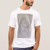 Abstract Scribble Pen Drawing Graphic T-Shirt Tシャツ (正面)