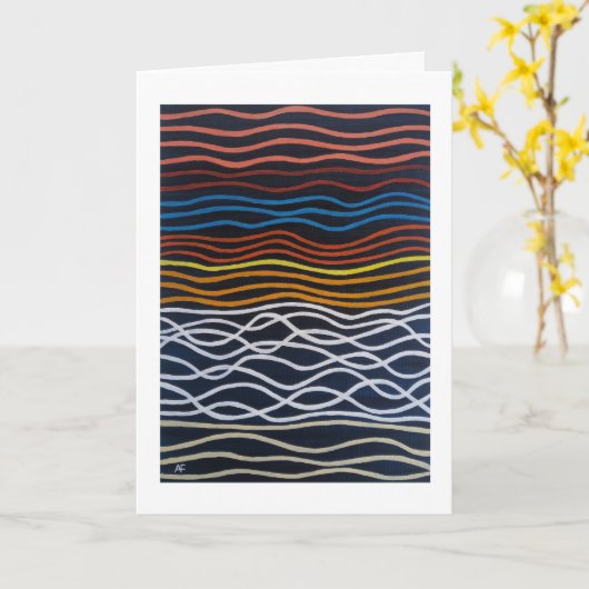 Abstract Seafront Painting by Alfred Fox カード (黄色い花)