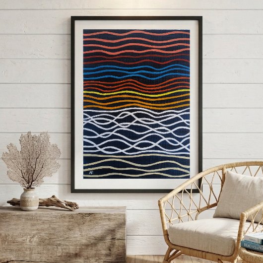 Abstract Seafront Painting by Alfred Fox キャンバスプリント