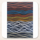 Abstract Seafront Painting by Alfred Fox スクエアペーパーコースター (正面)