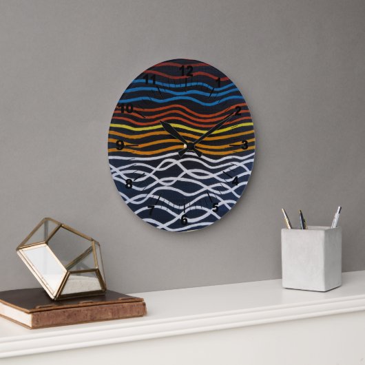 Abstract Seafront Painting by Alfred Fox ラージ壁時計 (オフィス)