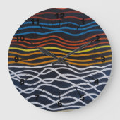 Abstract Seafront Painting by Alfred Fox ラージ壁時計 (正面)