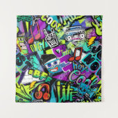 Abstract seamless cartoon pattern. Repeated with m タペストリー (正面)