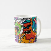 Abstract seamless comics monsters. Cartoon mutant コーヒーマグカップ (正面右)