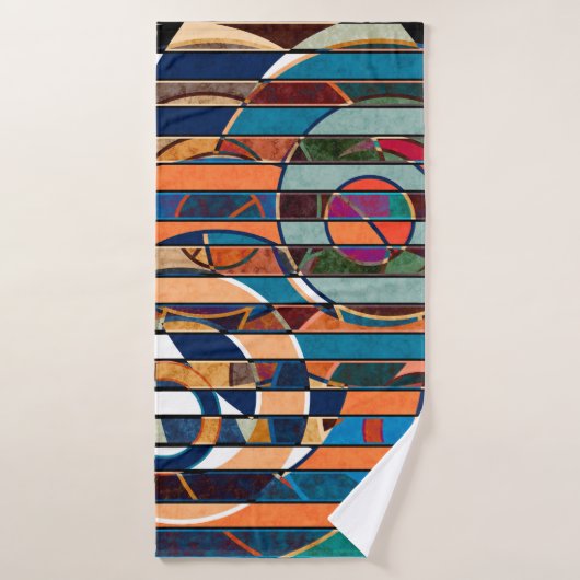 Abstract seamless geometrical stripes lined colorf バスタオル (バスタオル)