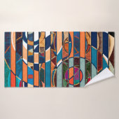 Abstract seamless geometrical stripes lined colorf バスタオル (バスタオル)