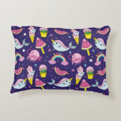 Abstract seamless ice cream pattern. Creative vint アクセントクッション (裏面)