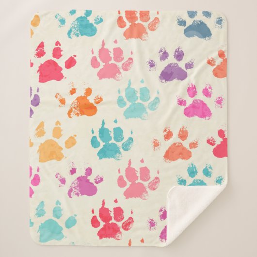 Abstract seamless pattern - bright colorful ink pr シェルパブランケット (正面)