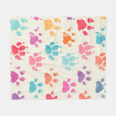 Abstract seamless pattern - bright colorful ink pr フリースブランケット (正面(横))