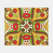Abstract seamless pattern in oriental ethnic style フリースブランケット (正面(横))