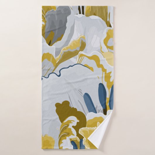 Abstract seamless pattern. Light grey, yellow, g バスタオル (バスタオル)
