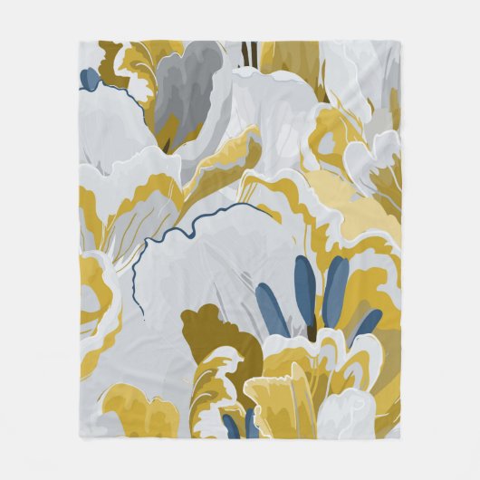 Abstract seamless pattern. Light grey, yellow, g フリースブランケット (正面)