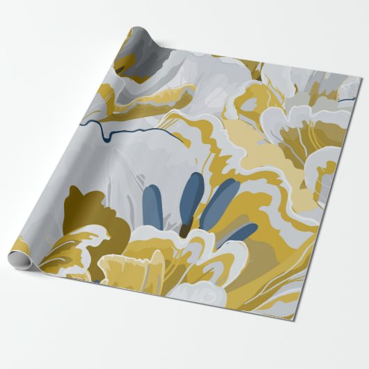Abstract seamless pattern. Light grey, yellow, g ラッピングペーパー (アンロールド)