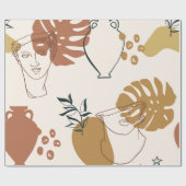 Abstract seamless pattern of Greek sculpture head ラッピングペーパー (フラット)