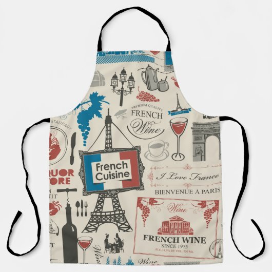 Abstract seamless pattern on the theme of France a エプロン (正面)