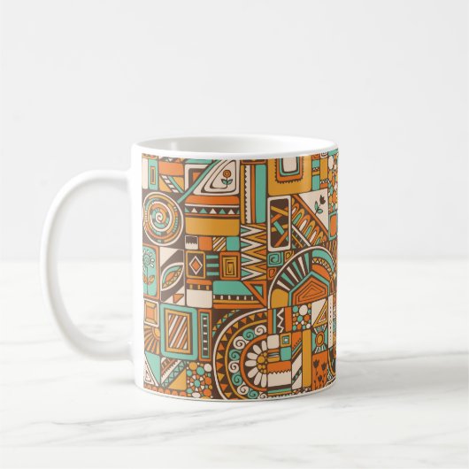 Abstract seamless pattern with geometric elements. コーヒーマグカップ (左)