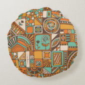 Abstract seamless pattern with geometric elements. ラウンドクッション (裏面)