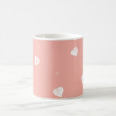 Abstract seamless pattern with hand drawing hearts コーヒーマグカップ (中央)
