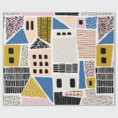 Abstract seamless pattern with houses with hand dr ラッピングペーパー (フラット)