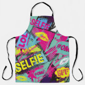 Abstract seamless pattern with Pop art comicspeech エプロン (正面)