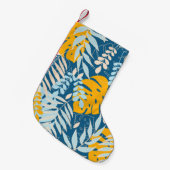 Abstract seamless pattern with tropical leaves and スモールクリスマスストッキング (正面 (吊り時))
