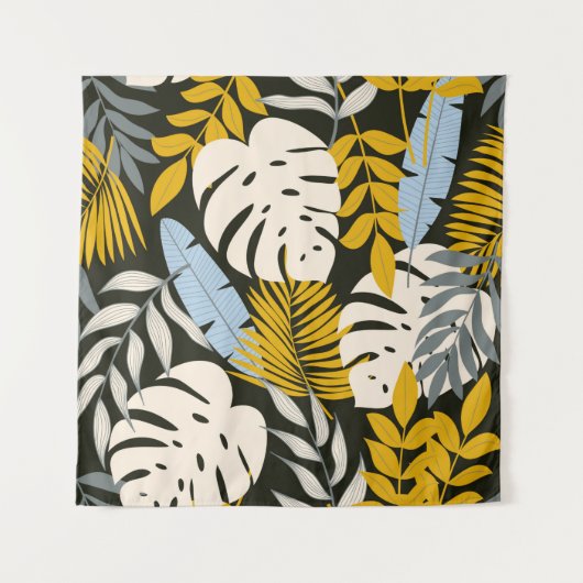 Abstract seamless pattern with tropical leaves and タペストリー (正面)